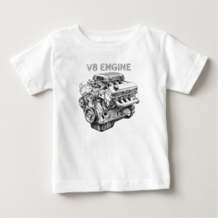 Bleistiftskizze einer V8-Maschine Baby T-shirt