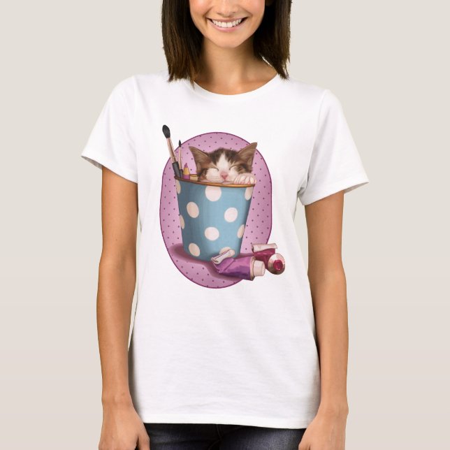 Bleistifttopfkätzchen T-Shirt (Vorderseite)