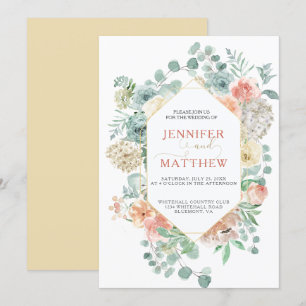Blend Apricot Geometric - Weiches Gold Hintergrund Einladung