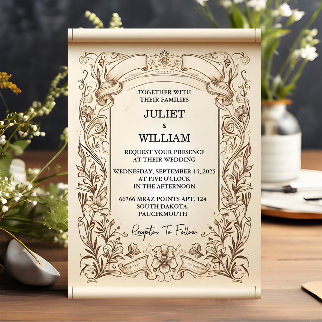 Blend Papyrus Vintag Retro Vellum Overlay Wedding Einladung (Von Creator hochgeladen)