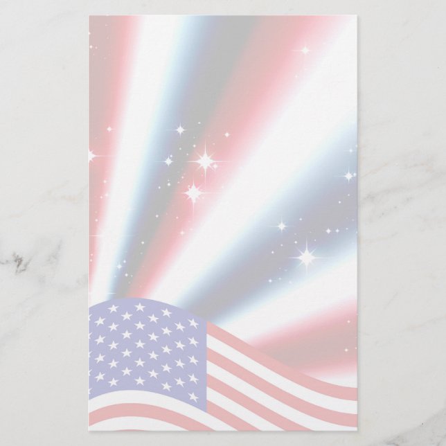 Blendbrand unter amerikanischer Flagge Briefpapier (Vorderseite)