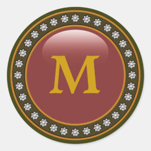 Blende Monogramm Runder Aufkleber