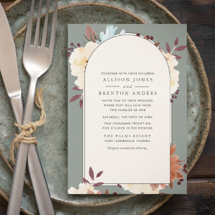 Blended Families Botanical Floral Wedding Einladung