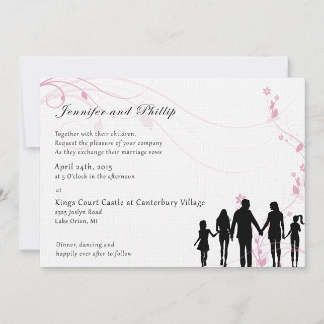 Blended Family Wedding Einladung (Vorderseite)