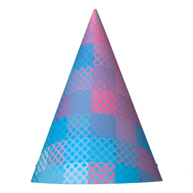 Blended Gender Reveal Dots Party Hat Partyhütchen (Vorderseite)