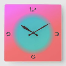 Blended Pink Orange, Green Center>Kitchenuhr