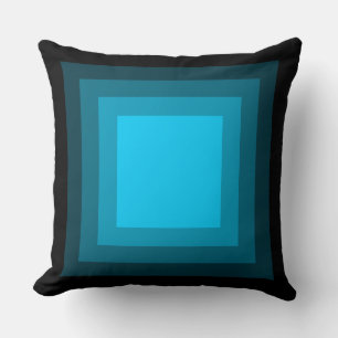 Blended Squares - Schwarz bis Himmel Blau Kissen