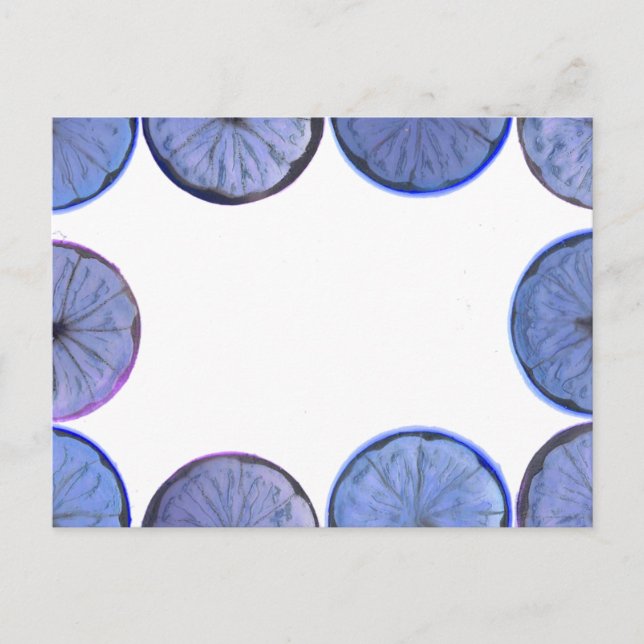 Blendenblauer Lemon und Limoner Rahmen Postkarte (Vorderseite)