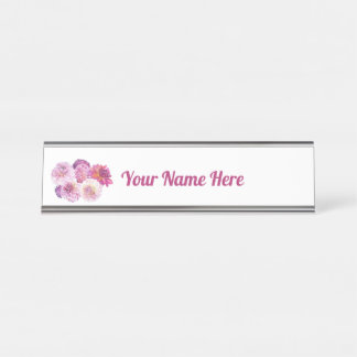 Blendende Dahlias Personalisiert Schreibtischnamensplakette