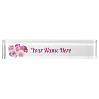 Blendende Dahlien Personalisiert Namensplakette