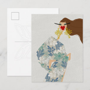 Blendender Stil Glamour Mode Kunstpostkarte Postkarte