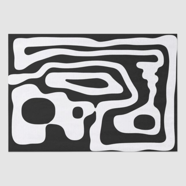 Blendgriff: Abstrakt Schwarz/Weiß Seidenpapier (Vorderseite)