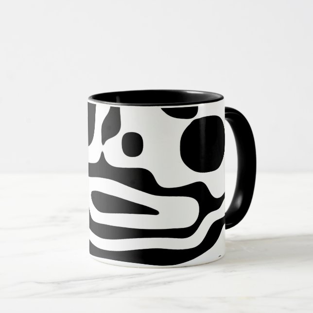 Blendgriff: Abstrakt Schwarz/Weiß Tasse (VorderseiteRechts)