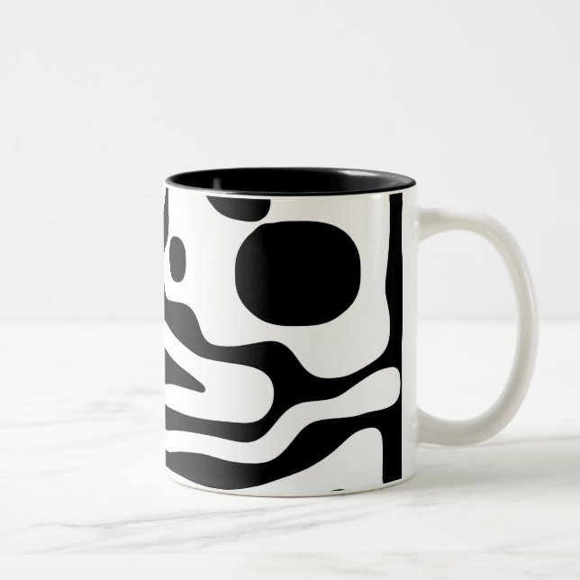 Blendgriff: Abstrakt Schwarz/Weiß Zweifarbige Tasse (Rechts)