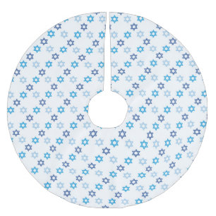 Blendung des blauen und weißen jüdischen polyester weihnachtsbaumdecke