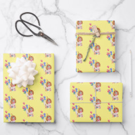 Blenheim Cavalier King Charles Spaniel Birthday Geschenkpapier Set