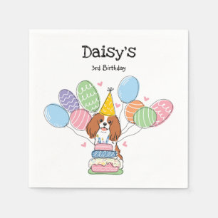 Blenheim Cavalier King Charles Spaniel Birthday Serviette