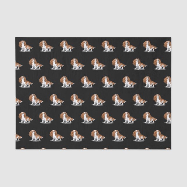Blenheim Cavalier King Charles Spaniel Cartoon Dog Seidenpapier (Vorderseite)
