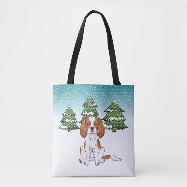 Blenheim Cavalier King Charles Spaniel im Winter Tasche (Vorderseite)