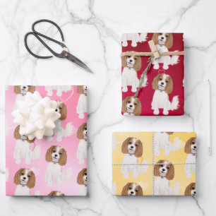 Blenheim Cavalier King Charles Spaniel mit Herz Geschenkpapier Set