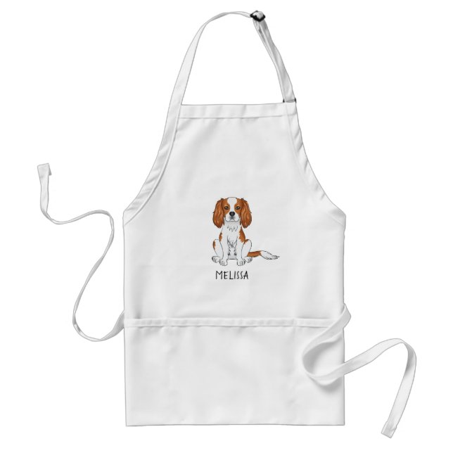 Blenheim Cavalier King Charles Spaniel & Name Schürze (Vorne)