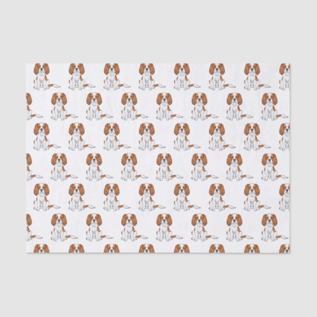Blenheim Cavalier King Charles Spaniel Pattern Seidenpapier (Vorderseite)
