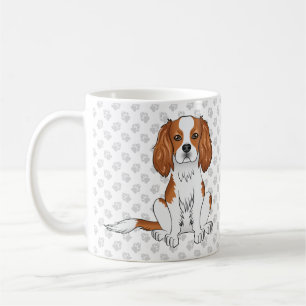 Blenheim Cavalier King Charles Spaniel & Paws Kaffeetasse