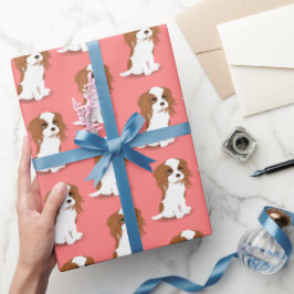 Blenheim Cavalier King Charles Spaniel Pink Geschenkpapier