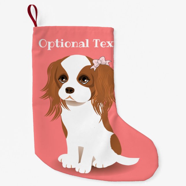 Blenheim Cavalier King Charles Spaniel Pink Kleiner Weihnachtsstrumpf (Vorderseite)