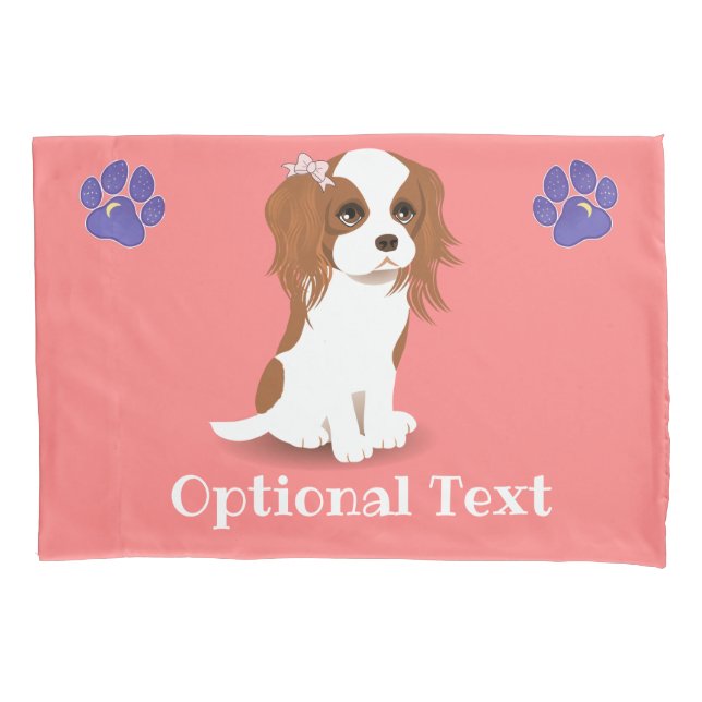 Blenheim Cavalier King Charles Spaniel Pink Pillow Kissenbezug (Vorderseite)