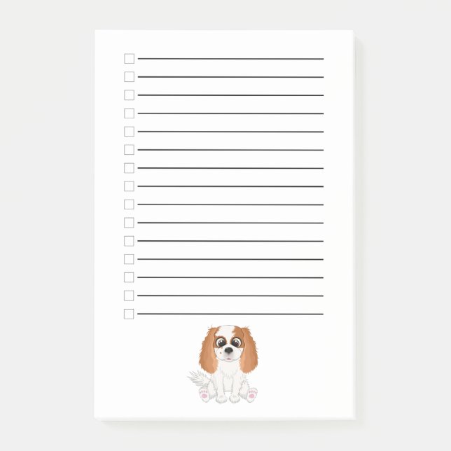 Blenheim Cavalier King Charles Spaniel     Post-it Klebezettel (Vorderseite)