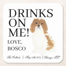 Blenheim, Cavalier King Charles Spaniel Wedding Rechteckiger Pappuntersetzer