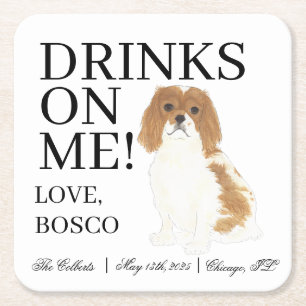 Blenheim, Cavalier King Charles Spaniel Wedding Rechteckiger Pappuntersetzer