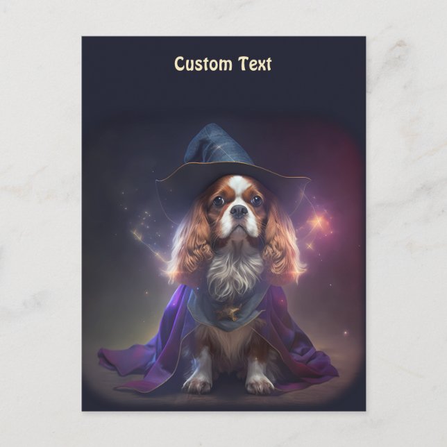 Blenheim Cavalier King Charles Wizard Postkarte (Vorderseite)