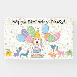 Blenheim Cockapoo Cavapoo Dog Birthday Party Banner