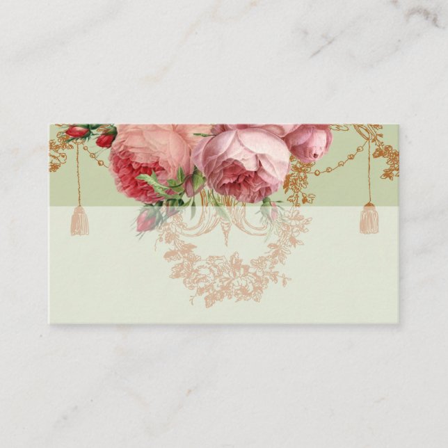 Blenheim Rose - Elegantes Weiß Grün - Platzkarte (Vorderseite)