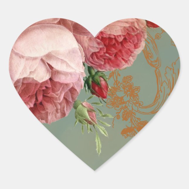 Blenheim-Rose Herz-Aufkleber (Vorderseite)