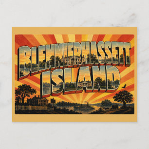 Blennerhassett Island WV Herrenhaus Fluss Wald Kun Postkarte