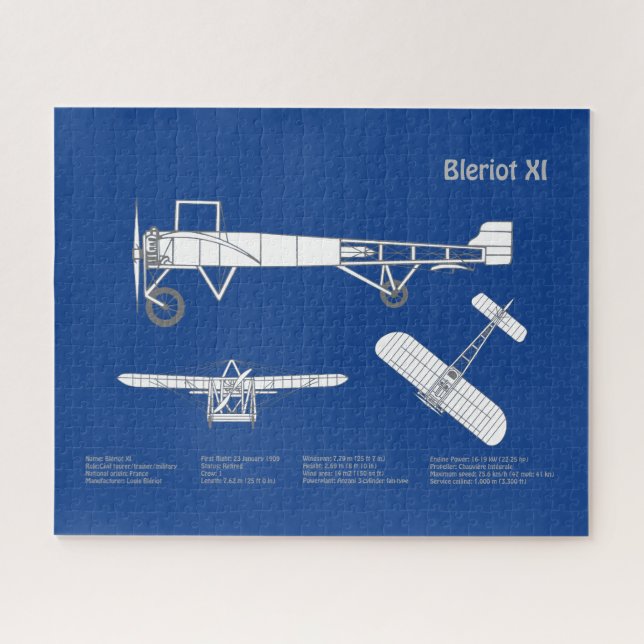 Bleriot XI - Flugzeugkonzeption Zeichnend Pläne AB (Horizontal)