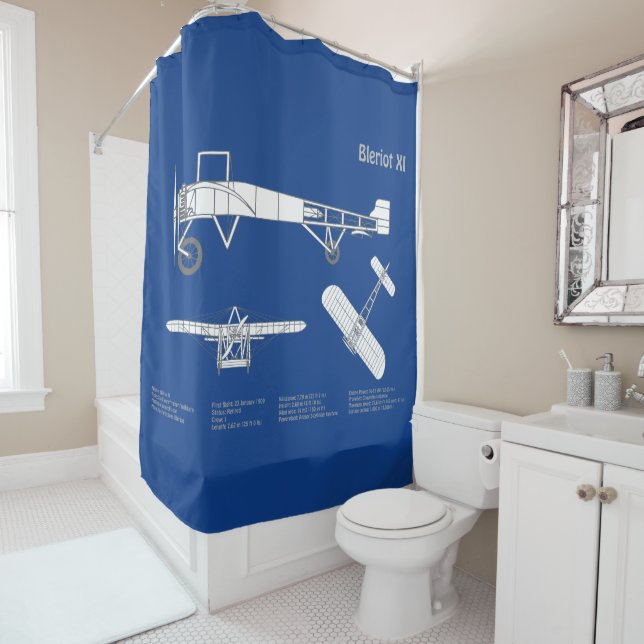 Bleriot XI - Flugzeugkonzeption Zeichnend Pläne AB Duschvorhang (Beispiel)