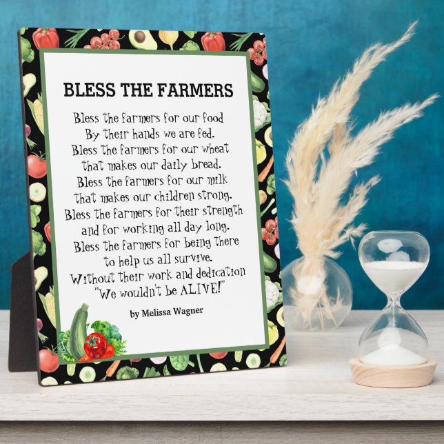 Bless das Bauer Gedicht Plaque Fotoplatte (Seite)