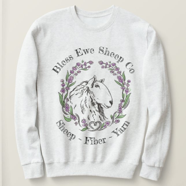 Bless Ewe Sheep Co - Lavender Sheep Logo T - Shirt (Design vorne)