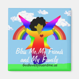 Bless Me, My Friends and My Family Angel magnet