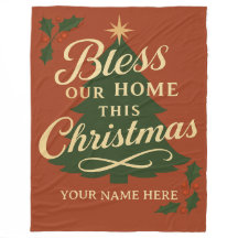 Bless Our Home Christmas Personalized Blanket