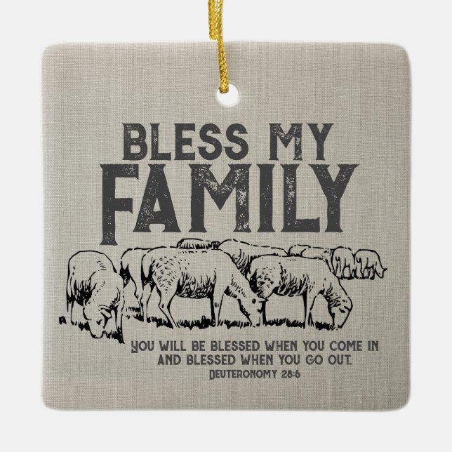 Bless Scripture Keramikornament (Vorderseite)