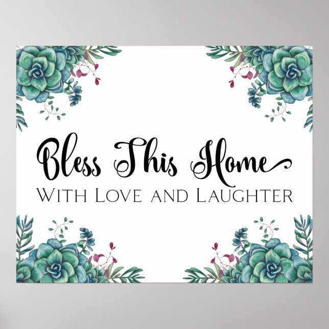 Bless This Home with Love and Laughter Print Poster (Vorne)