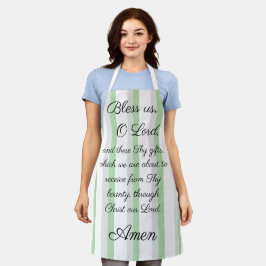Bless uns o Lord Green Grey Schürze