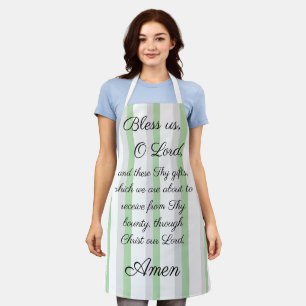 Bless uns o Lord Green Grey Schürze
