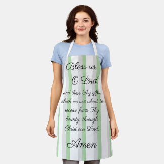 Bless uns o Lord Green Grey Schürze