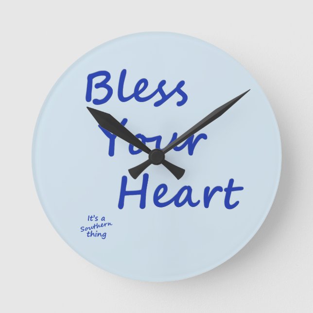 Bless Your Heart Runde Wanduhr (Vorderseite)
